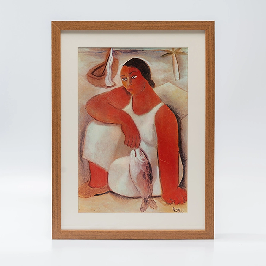 Gravura Di Cavalcanti — Mulher com Peixe (título atribuído), anos 1980 — reprodução da composição de 1922