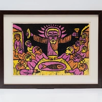 Gravura Raimundo de Oliveira — A Santa Ceia, 1966 — da série “Pequena Bíblia” - imagem 1