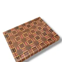 Tábua de Churrasco End Grain Xadrez – Marfim, Ipê-Roxo e Pau-Ferro - imagem 1