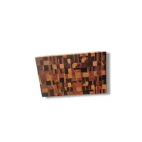 Tábua de Churrasco End Grain – Marchetaria Fragmentada em Marfim, Pau-Ferro e Ipê-Roxo - imagem 1