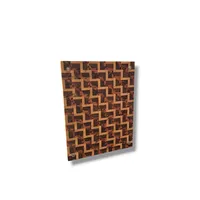 Tábua de Churrasco End Grain GG – Marchetaria Geométrica em Marfim, Pau-Ferro e Ipê-Roxo - imagem 2