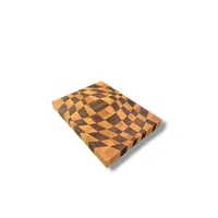 Tábua de Corte End Grain – Marchetaria Geométrica em Marfim e Ipê-Roxo - imagem 1