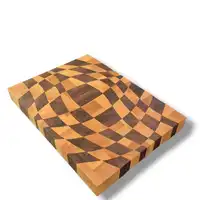 Tábua de Corte End Grain – Marchetaria Geométrica em Marfim e Ipê-Roxo - imagem 1