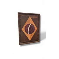Tábua Bandeira do Brasil em Marchetaria (Marfim, Ipê-roxo e Roxinho) – 51×37 cm - imagem 1