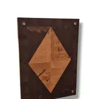 Tábua Bandeira do Brasil em Marchetaria (Marfim, Ipê-roxo e Roxinho) – 51×37 cm - imagem 2