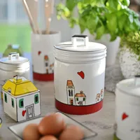 Pote Redondo em Porcelana Vermelho 11 × 15 cm — Le Casette Egan - imagem 2