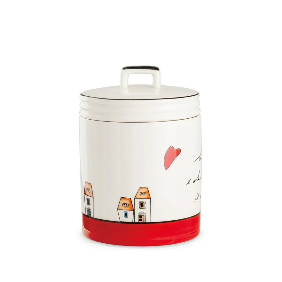 Pote Redondo em Porcelana Vermelho 11 × 15 cm — Le Casette Egan