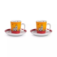Set com 2 Xícaras para Café Expresso com Pires 100ml Vermelho — Le Casette Egan - imagem 1