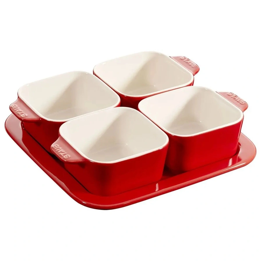 Conjunto para Aperitivos em Cerâmica 5 Peças 19 × 19 cm — Cereja | Staub