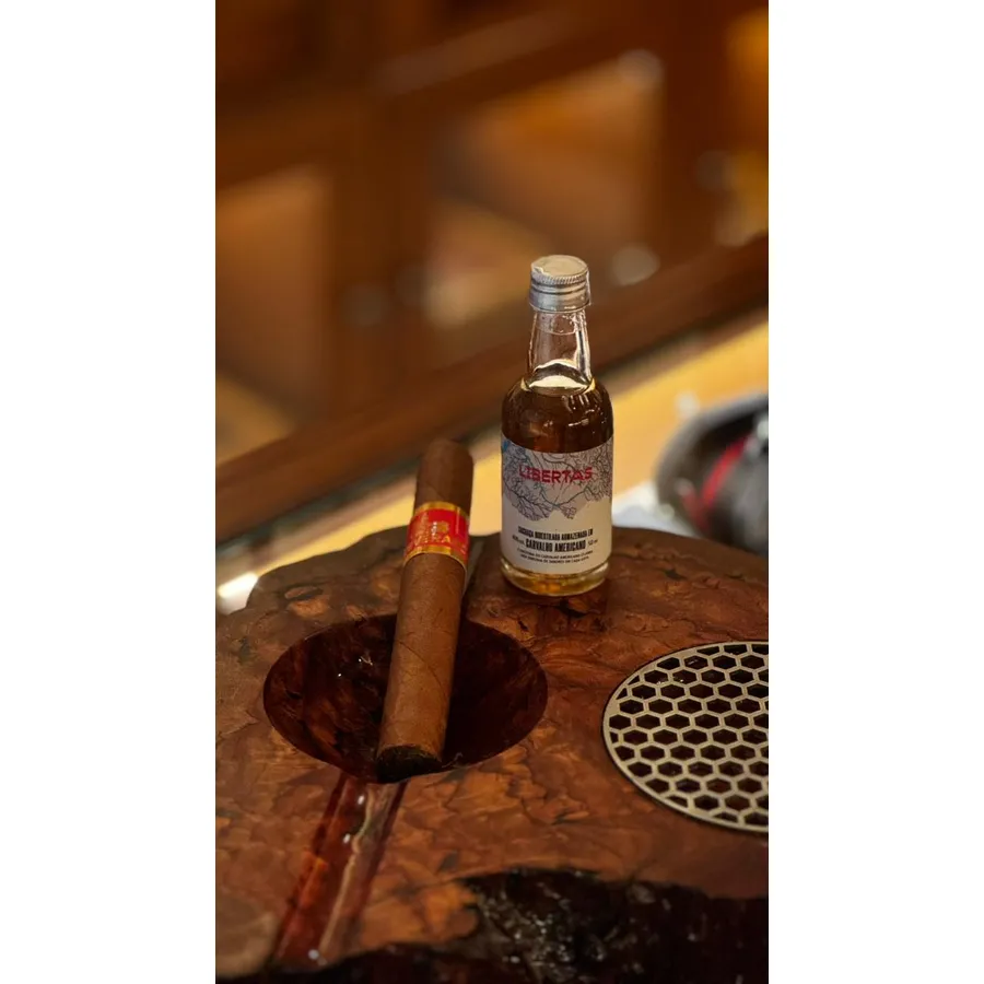 Kit Harmonização — Cachaça Lamas Carvalho Americano + Charuto Perceverancia Cañonazo Tradicional