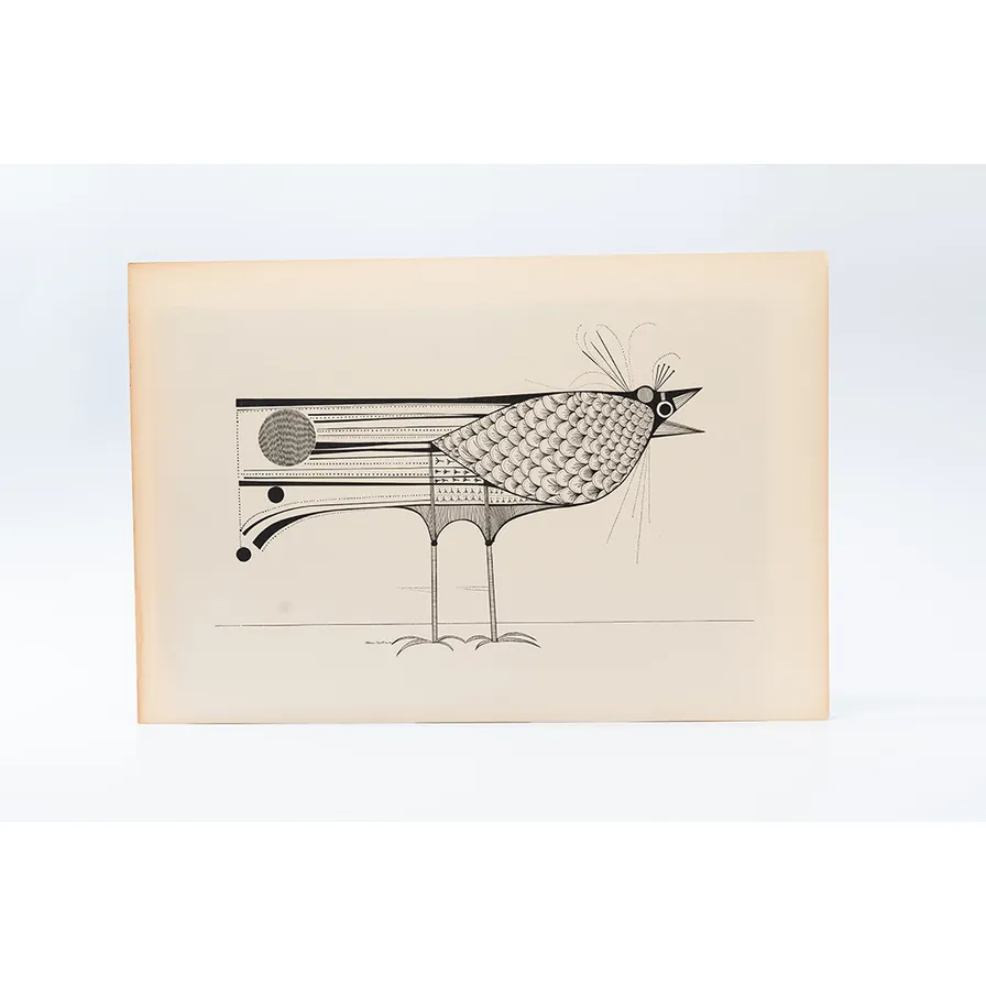 Gravura Aldemir Martins – Ave Estilizada – Coleção Mestres do Desenho
