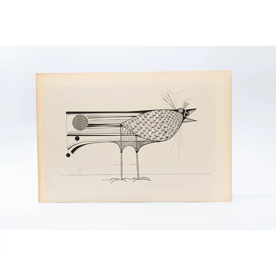 Gravura Aldemir Martins – Ave Estilizada – Coleção Mestres do Desenho