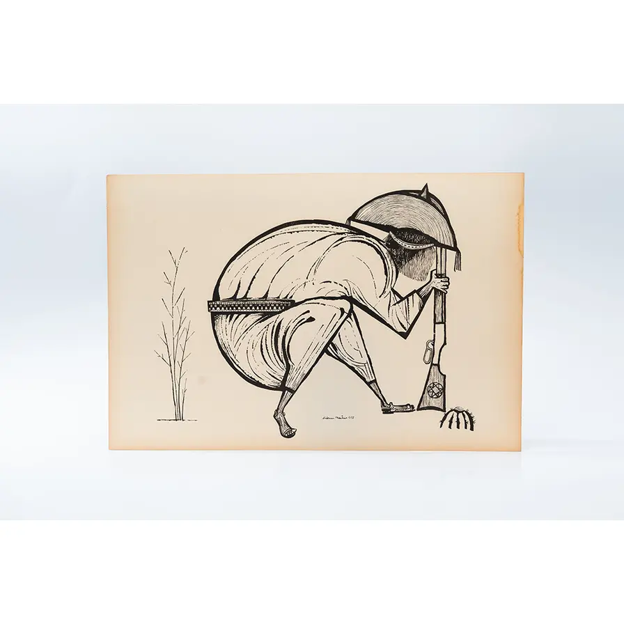 Gravura Aldemir Martins – Cangaceiro Curvado – Coleção Mestres do Desenho