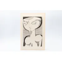 Gravura Aldemir Martins – Figura Feminina Estilizada – Coleção Mestres do Desenho - imagem 1