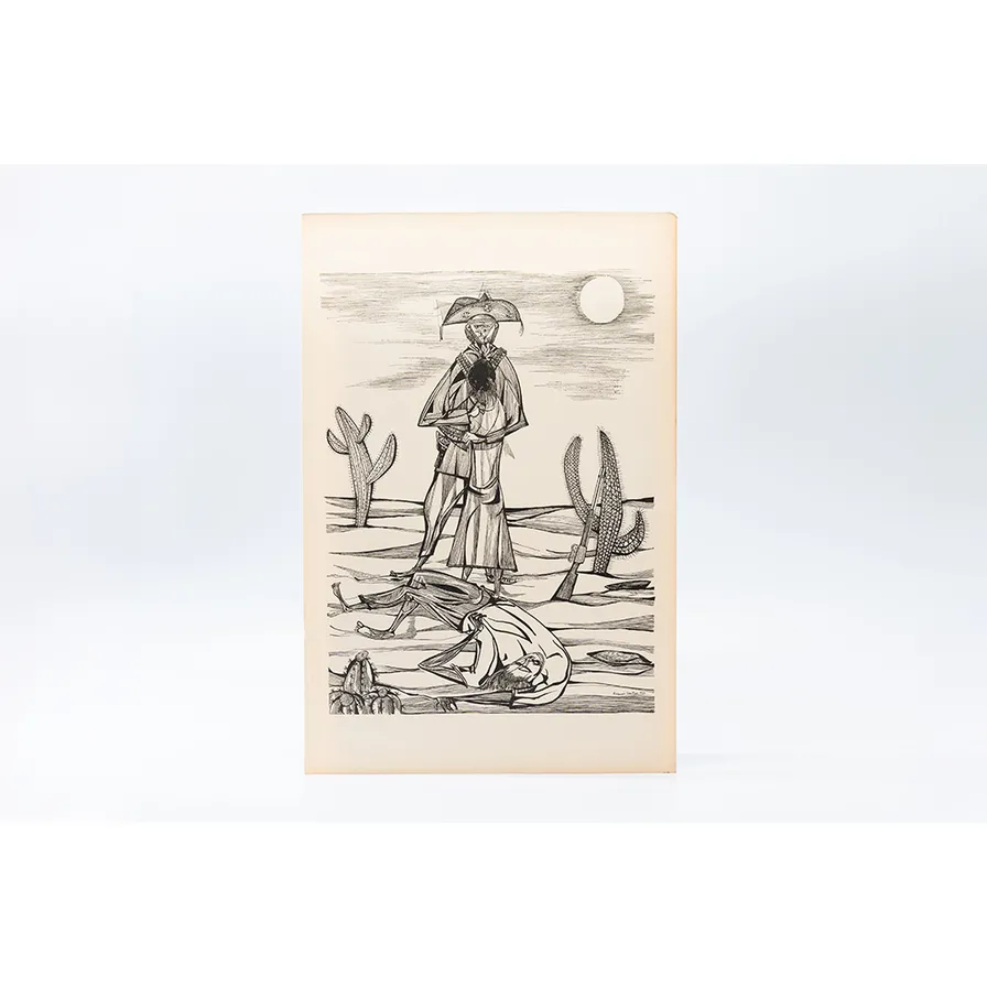 Gravura Aldemir Martins – Cena de Cangaço – Coleção Mestres do Desenho