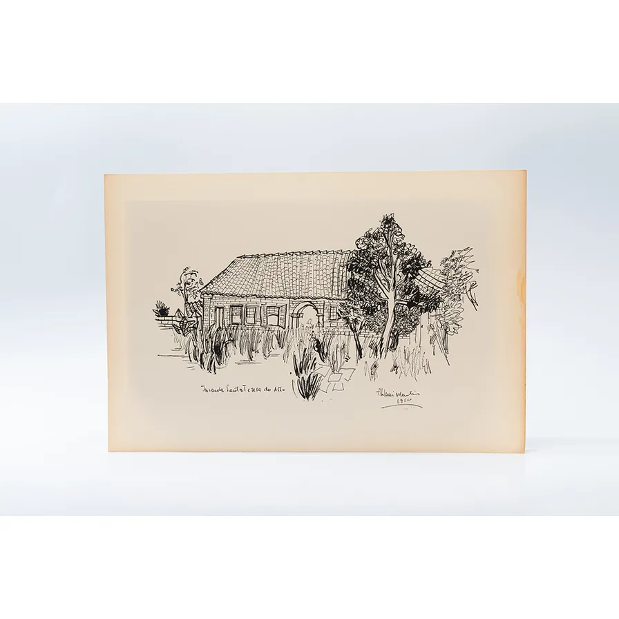 Gravura Aldemir Martins – Paisagem Rural – Coleção Mestres do Desenho