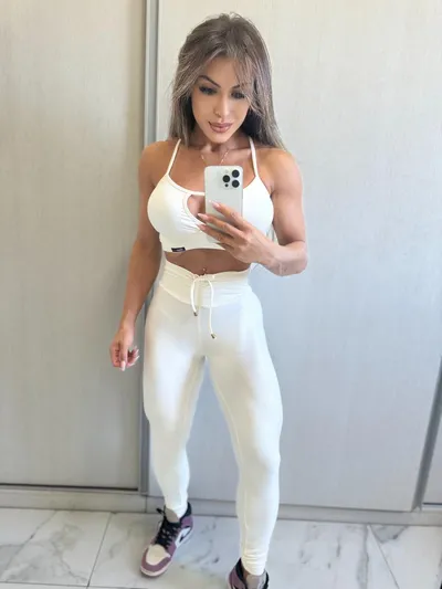 Conjunto Fitness Top e Calça - Aveludado Off White 