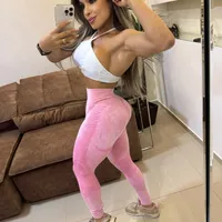 Calça sem costura tecido premium rosa  - imagem 2