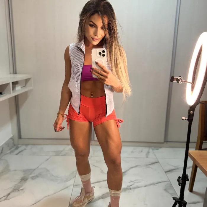 Short Empina Bumbum com cadarço lateral LARANJA