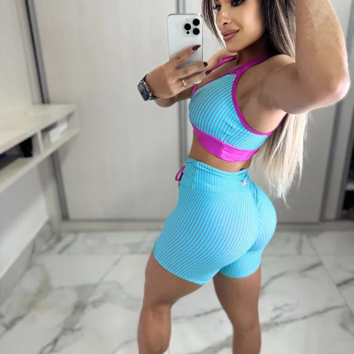 Conjunto Fitness Top e Short - Azul