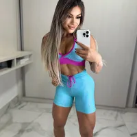 Conjunto Fitness Top e Short - Azul - imagem 1