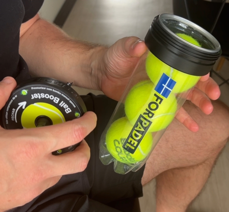 (Kit) Pressurizador de Bolas (Padel e Tênis) + Bomba de ar