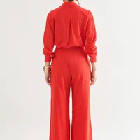 CONJUNTO CAMISA COM CALÇA VERMELHO ALGODÃO - imagem 2