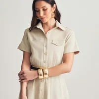 VESTIDO MIDI CHEMISE SLIM VERDE - imagem 8
