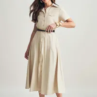 VESTIDO MIDI CHEMISE SLIM VERDE - imagem 9