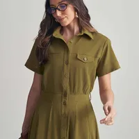 VESTIDO MIDI CHEMISE SLIM VERDE - imagem 3