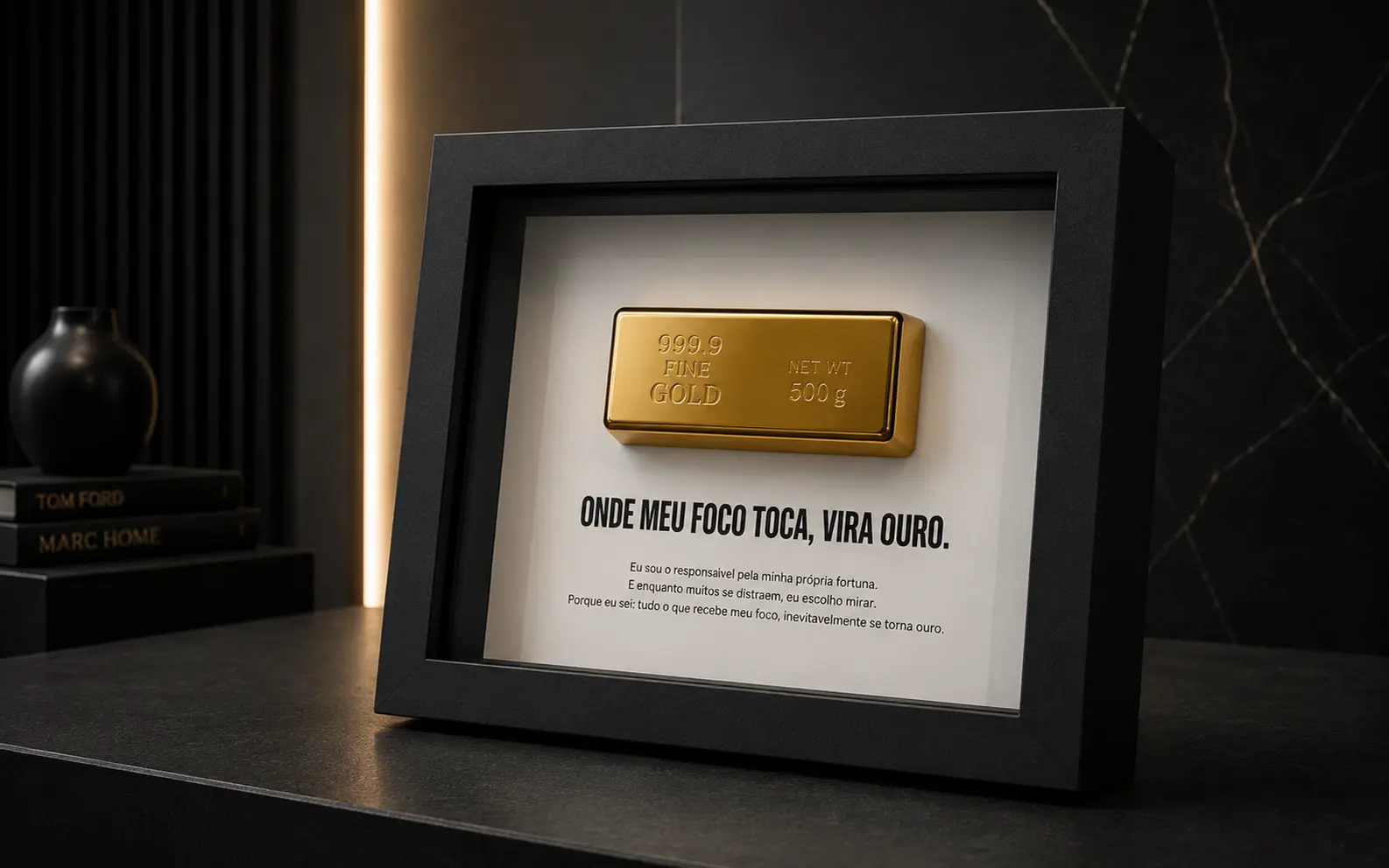 Quadros sofisticados inspirados em ouro e exclusividade