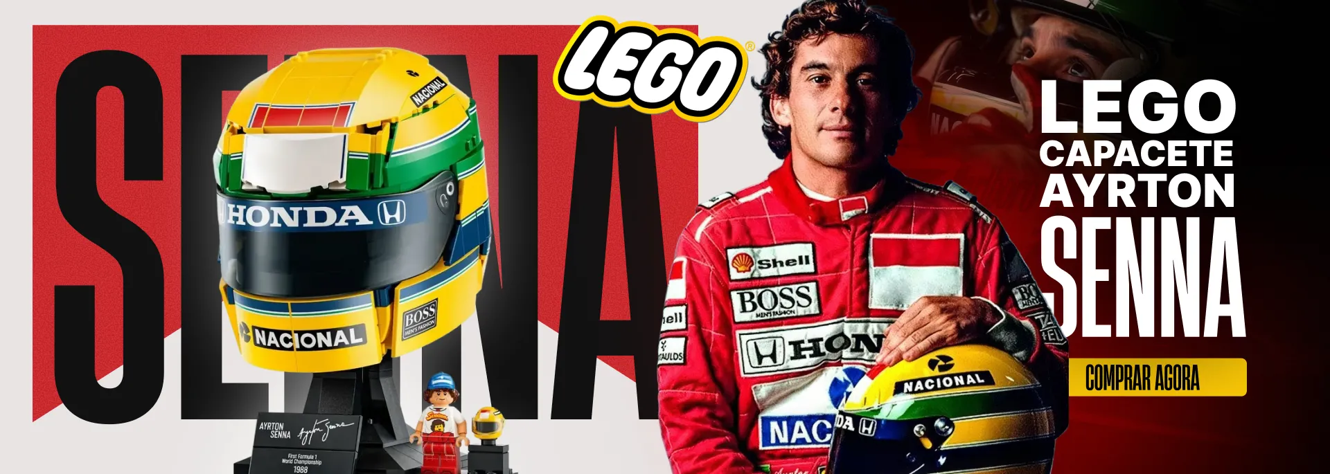 Banner Lego CAPACETE AYRTON SENNA