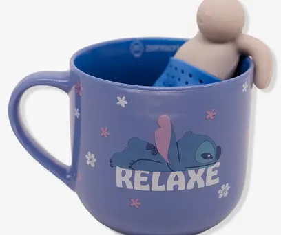 Caneca com Infusor Stitch Relaxe - Disney