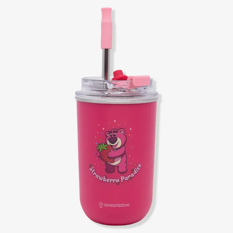 Copo Neo com Canudo Lotso - ToyStory 