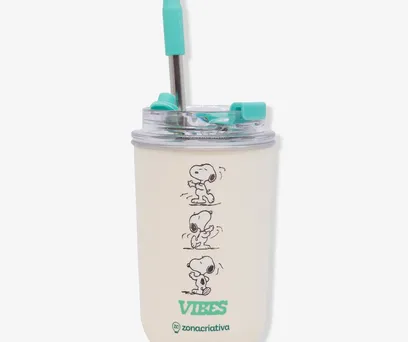 Copo Neo com Canudo Snoopy 