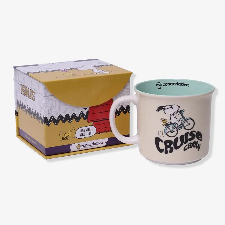 Caneca Tom Snoopy Bicicleta 