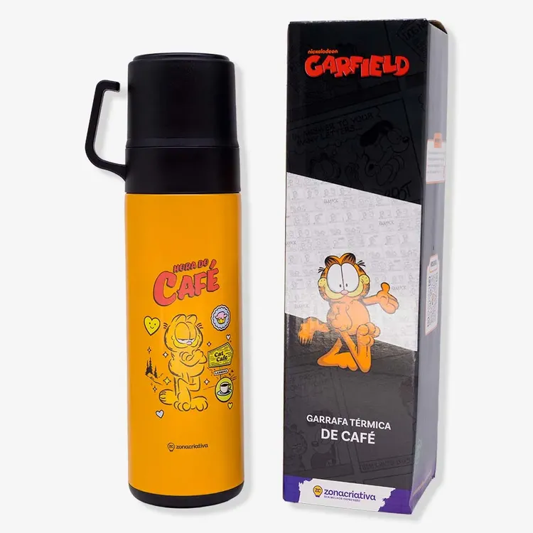 Garrafa Térmica de Café com Tampa Dupla Garfield 