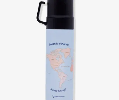 Garrafa Térmica de Café com Tampa Dupla Viagem - Zonacriativa 
