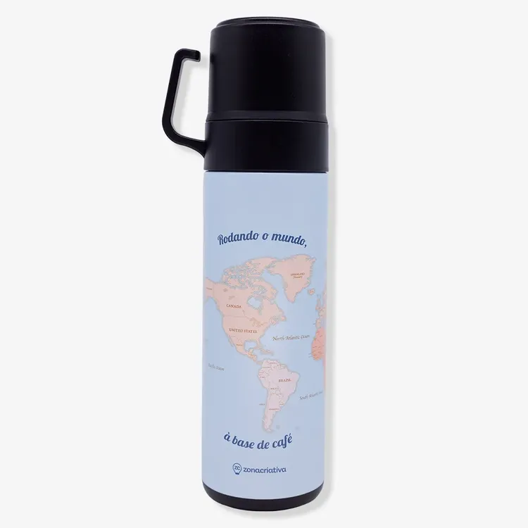 Garrafa Térmica de Café com Tampa Dupla Viagem - Zonacriativa 