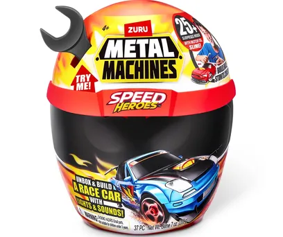 Capacete Surpresa Metal Machiness Speed Hero 20 Peças Preto 
