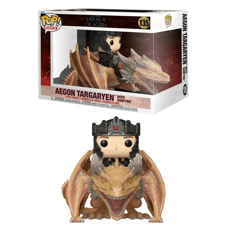 PRÉ-VENDA FUNKO POP RIDES GAME OF THRONES: HOUSE OF THE DRAGON - AEGON TARGARYEN WITH SUNFYRE 135
