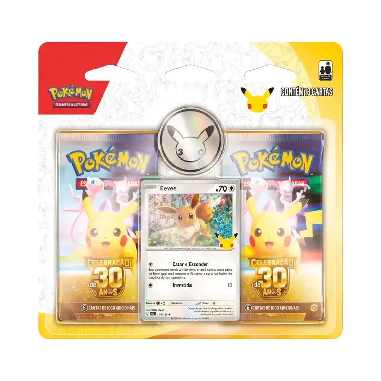 Blister Duplo Celebração de 30 Anos (Eevee) Pokémon TCG 