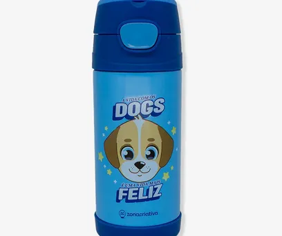 Garrafa Térmica Infantil Com Adesivo Eu Amo Dogs – Zonacriativa 