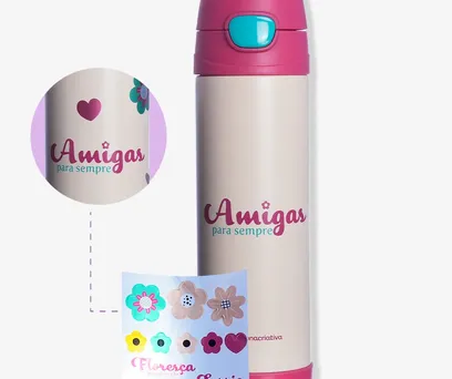 Garrafa Top Handle Amigas Floral – Zonacriativa 