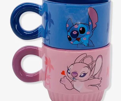 Caneca Joy Stitch e Angel - Disney 