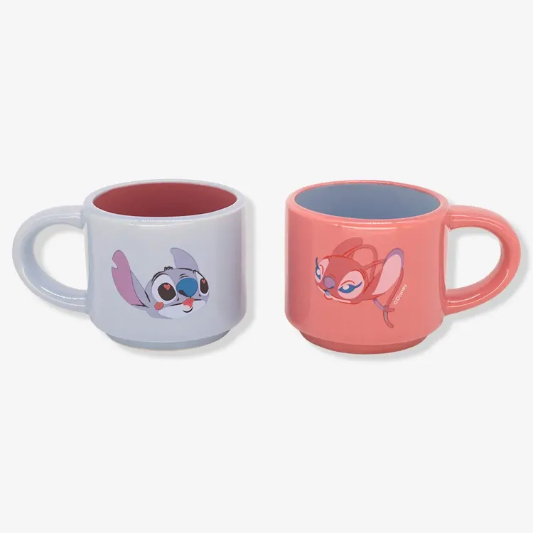 Kit Xicara com Pires Stitch e Angel - Disney 