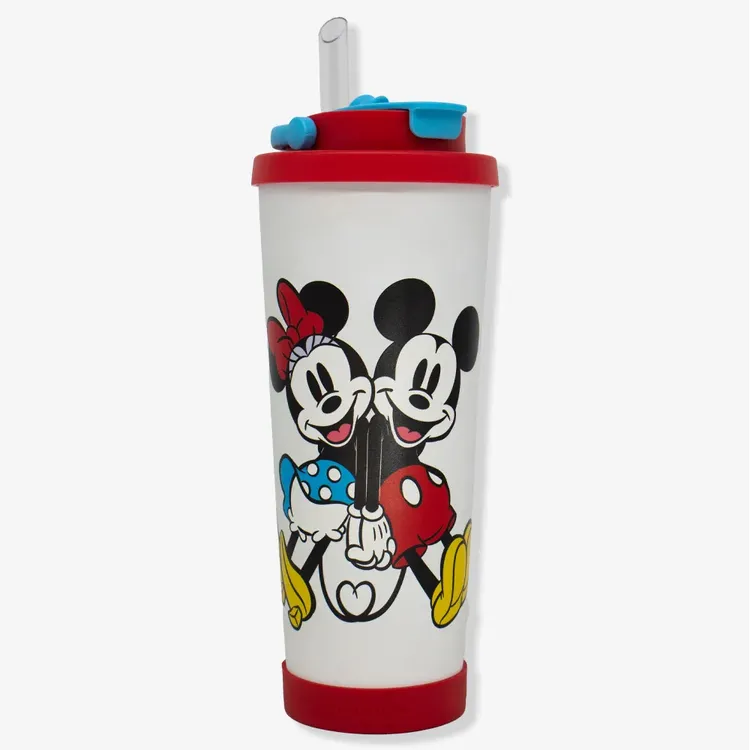 Copo Spring com Canudo Mickey e Minnie – Disney 