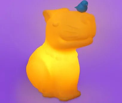 Luminária Capivara Amarela com Passarinho 