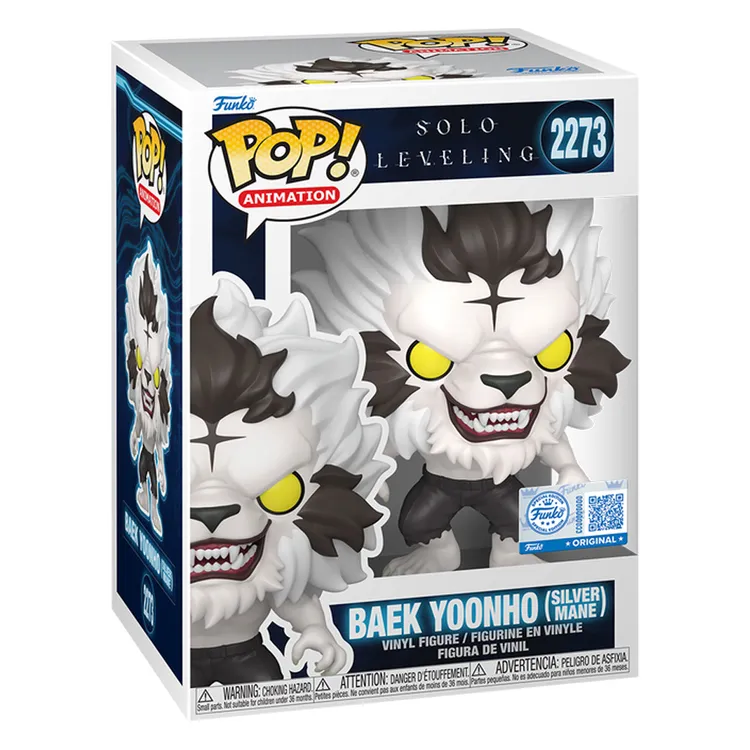 FUNKO POP  CHASE SOLO LEVELING EXCLUSIVE - BAEK YOONHO (SILVER MANE) 2273