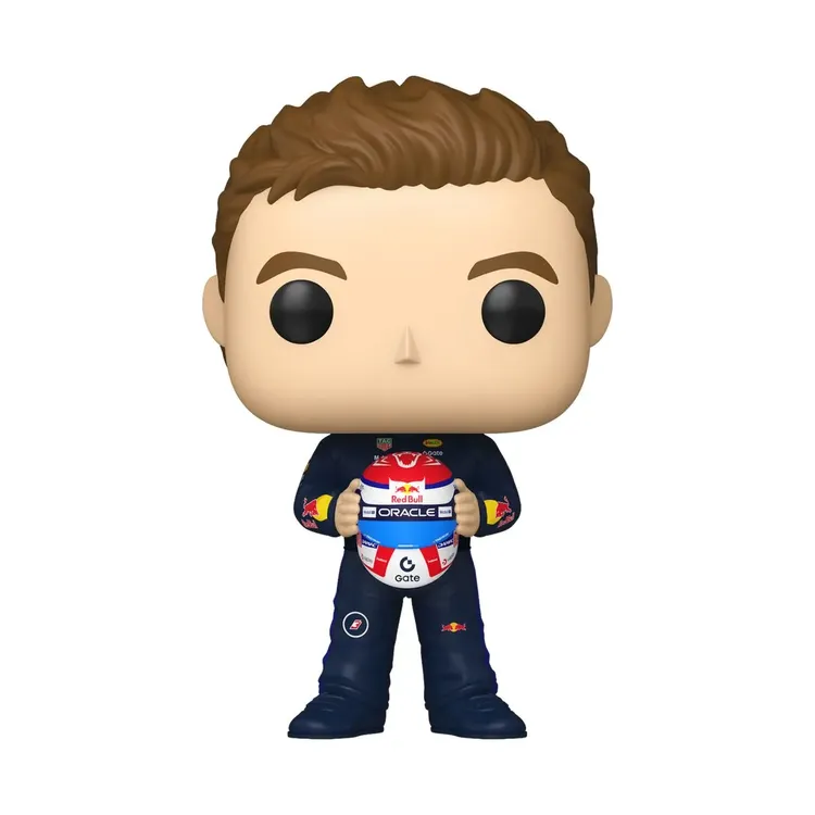 Funko Pop Racing Red Bull - Max Verstappen Segurando Capacete 